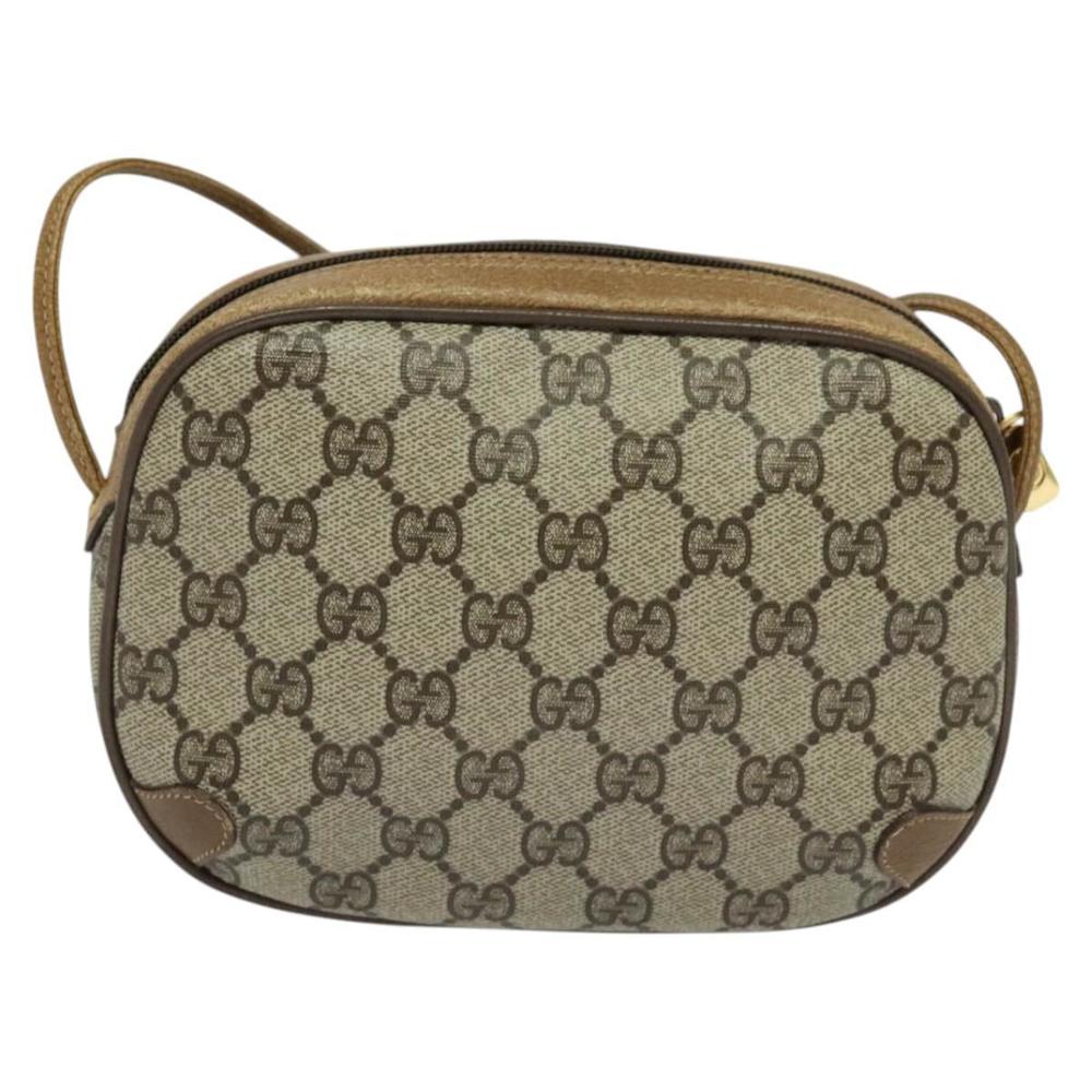 GUCCI GG Supreme Web Sherry Line Bag PVC Beige Gold 89 02 066 Auth sw566 - Picture 2 of 16